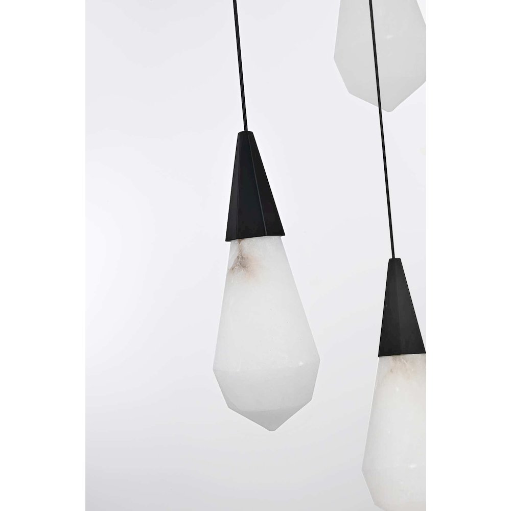 Amora 20 inch Square Alabaster Pendant in Black