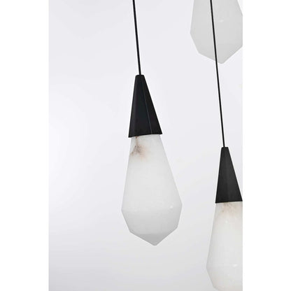 Amora 20 inch Square Alabaster Pendant in Black