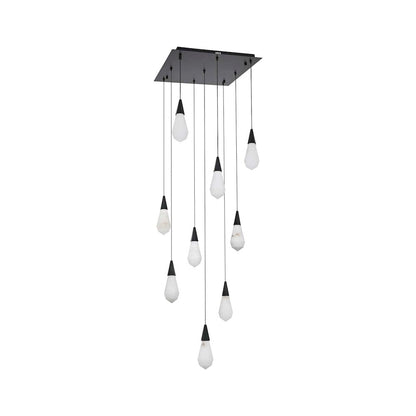 Amora 20 inch Square Alabaster Pendant in Black