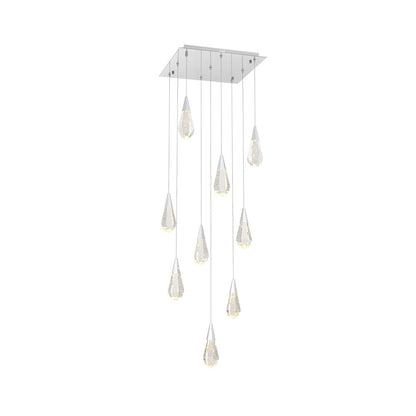 Amora 20 inch Square Crystal Pendant in Chrome