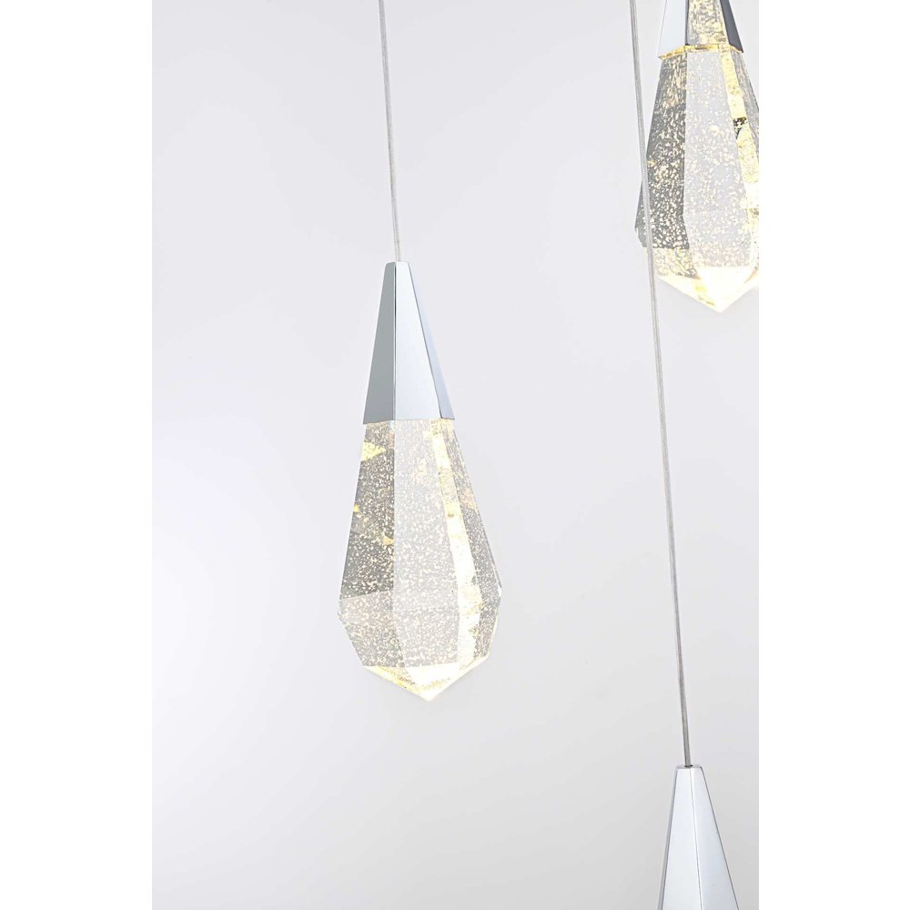 Amora 20 inch Square Crystal Pendant in Chrome