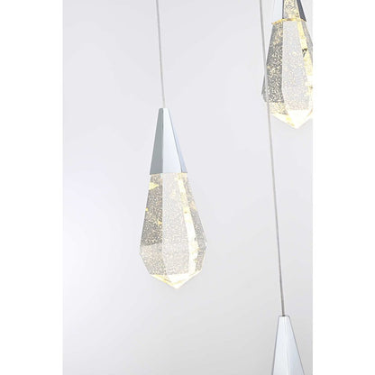 Amora 20 inch Square Crystal Pendant in Chrome