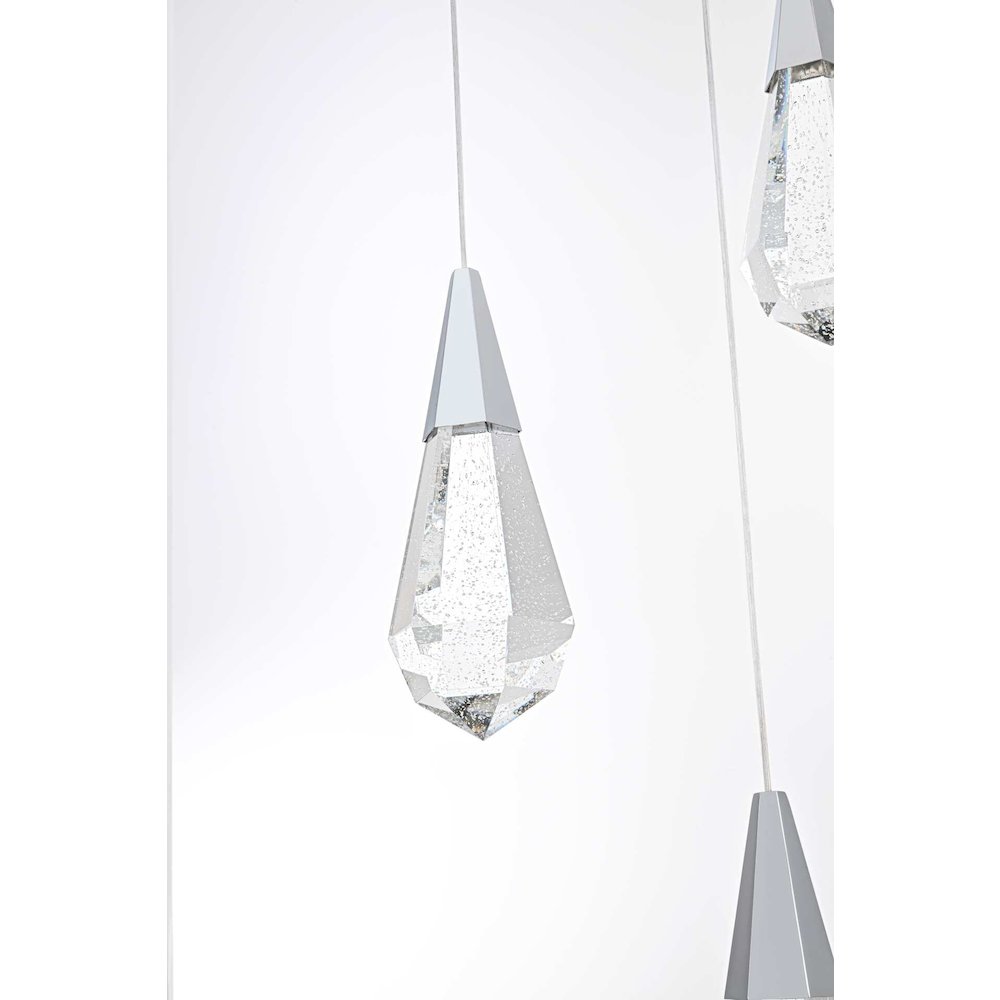 Amora 20 inch Square Crystal Pendant in Chrome