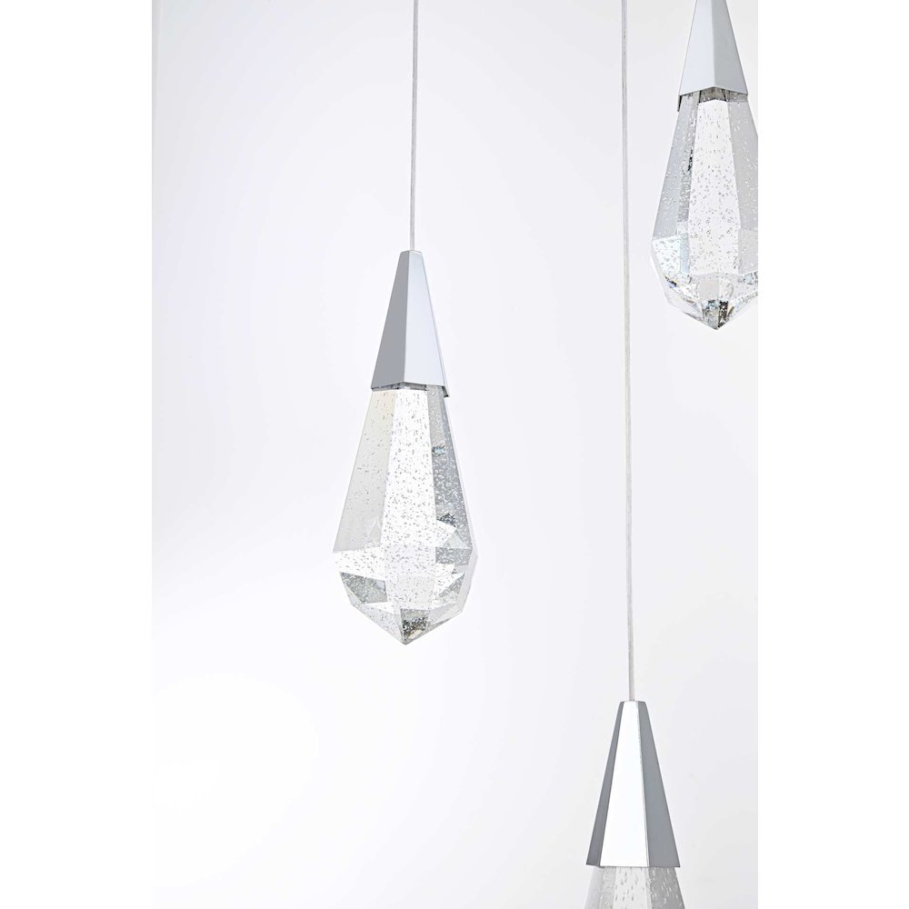 Amora 20 inch Square Crystal Pendant in Chrome