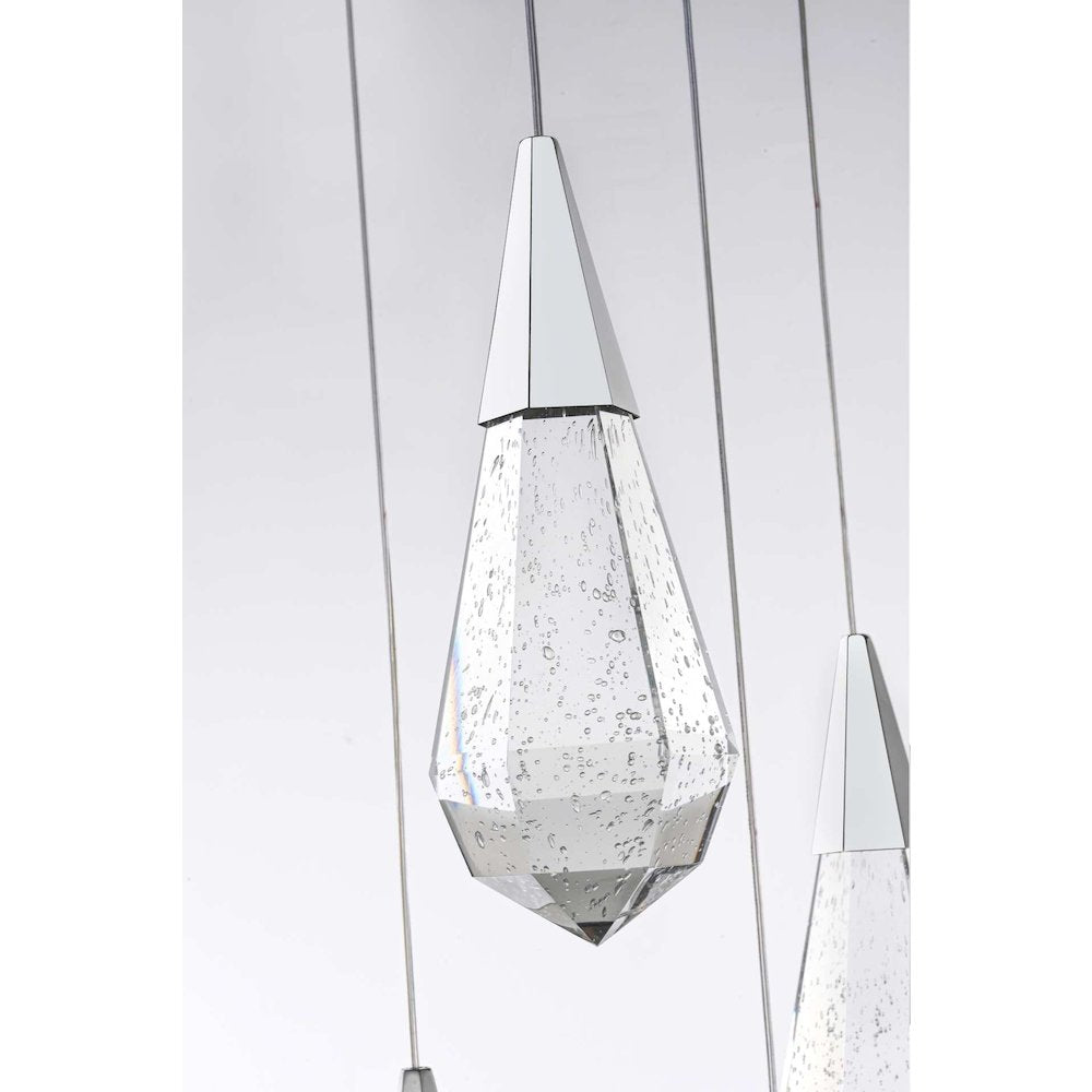 Amora 20 inch Square Crystal Pendant in Chrome