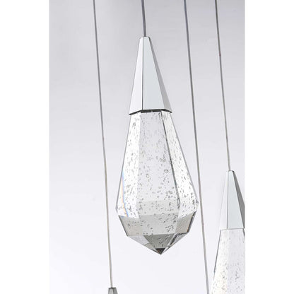 Amora 20 inch Square Crystal Pendant in Chrome