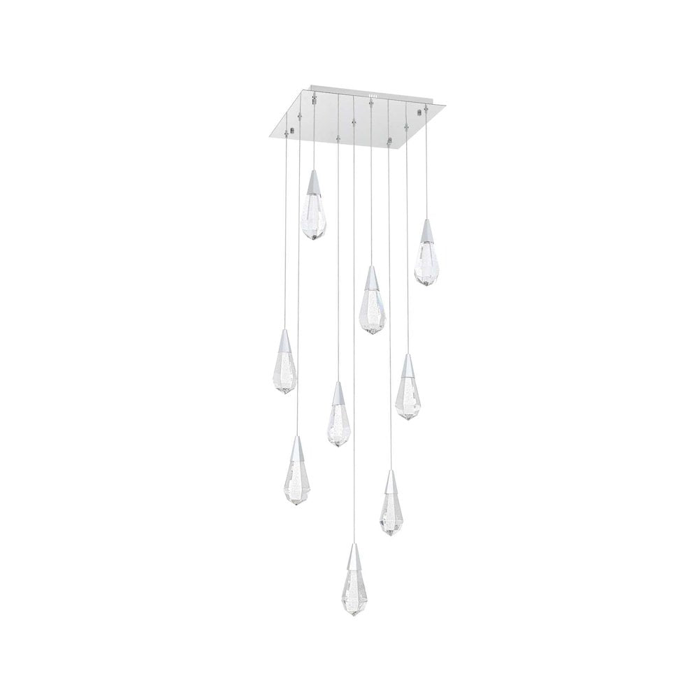Amora 20 inch Square Crystal Pendant in Chrome