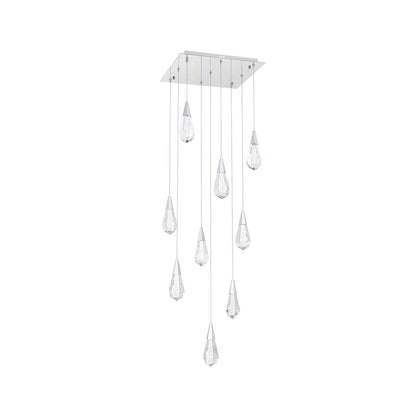 Amora 20 inch Square Crystal Pendant in Chrome