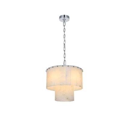 Georgina 16 inch Alabaster Chandelier in Chrome