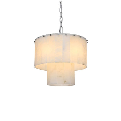 Georgina 16 inch Alabaster Chandelier in Chrome