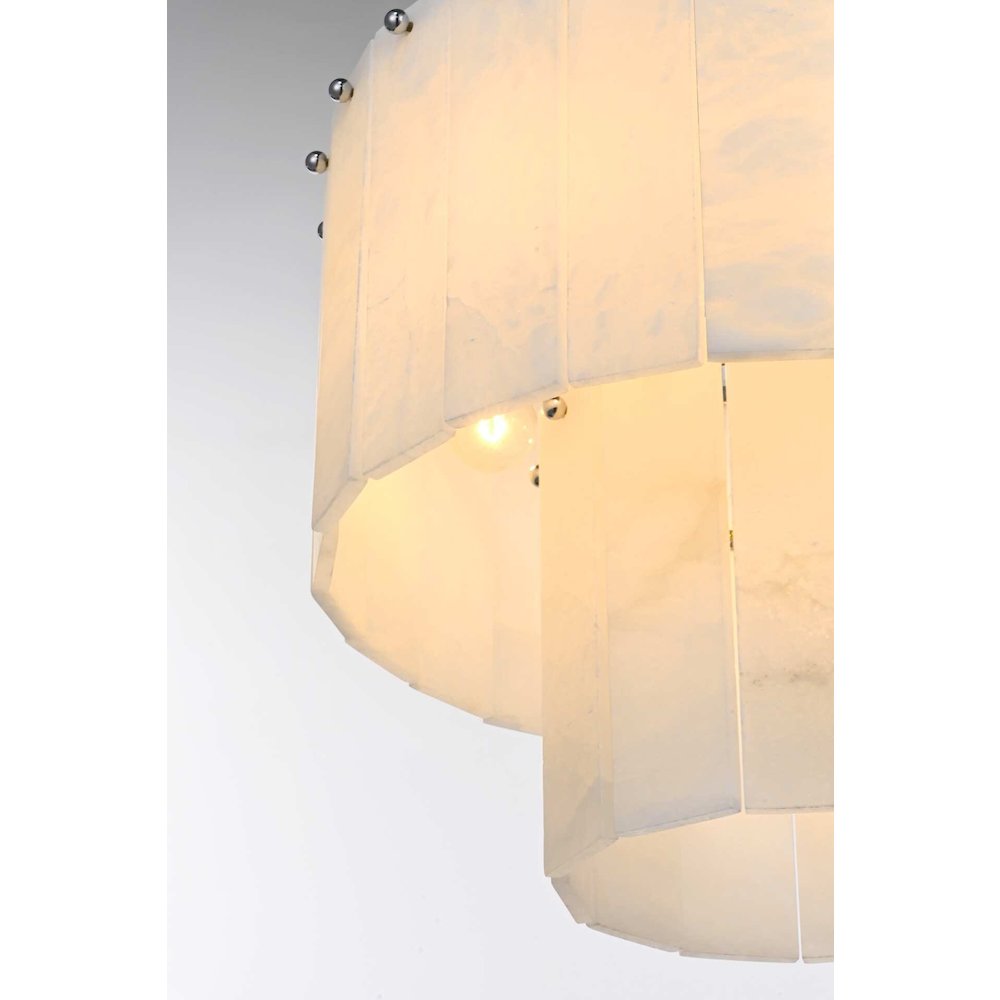 Georgina 16 inch Alabaster Chandelier in Chrome