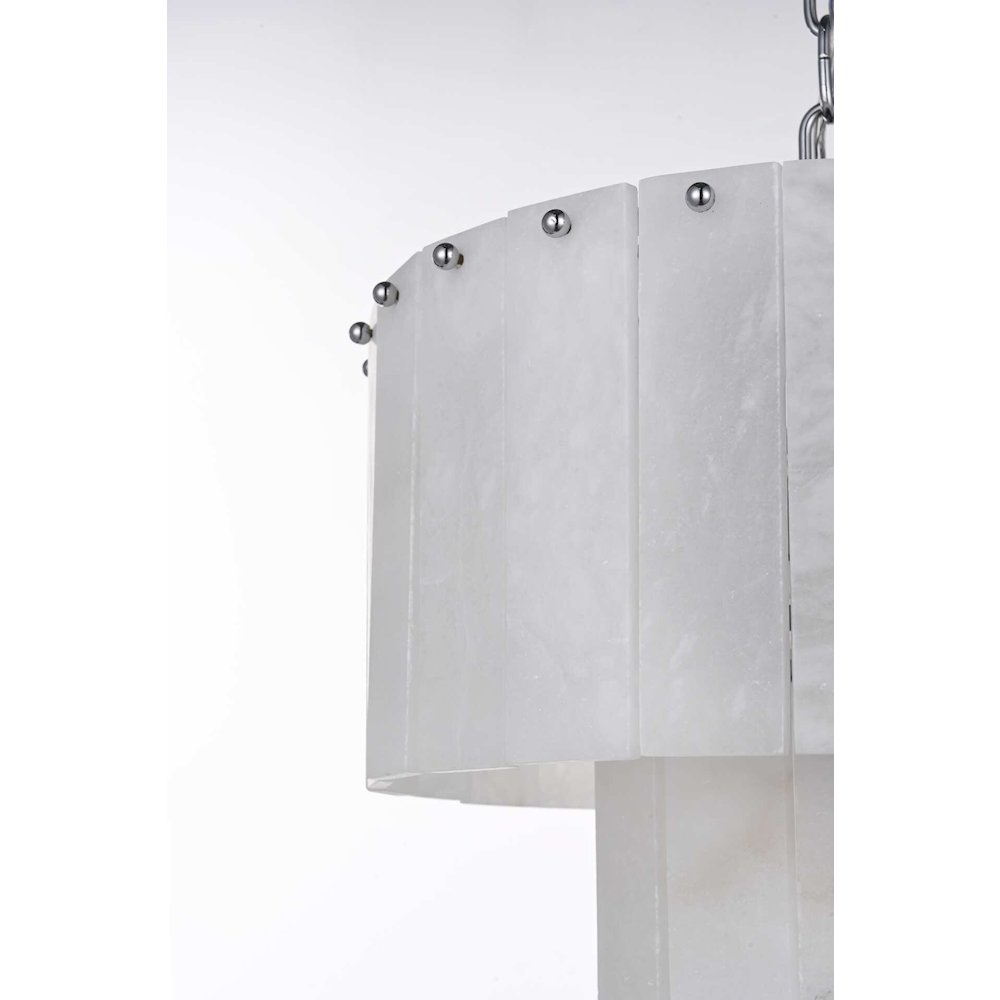 Georgina 16 inch Alabaster Chandelier in Chrome