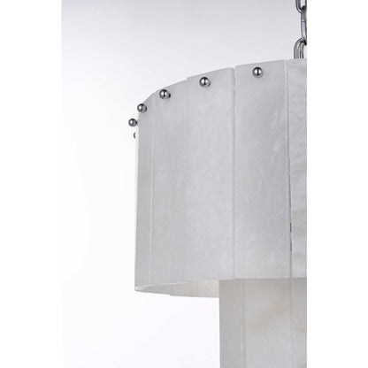 Georgina 16 inch Alabaster Chandelier in Chrome