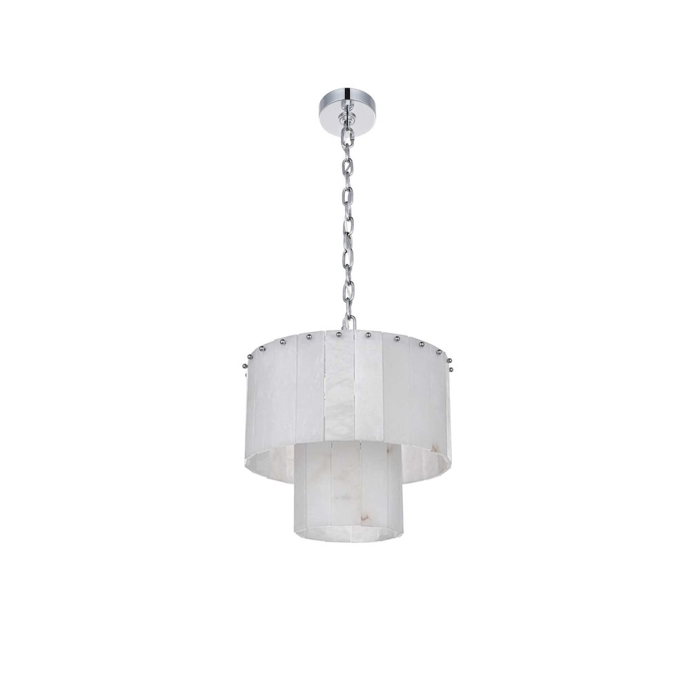 Georgina 16 inch Alabaster Chandelier in Chrome
