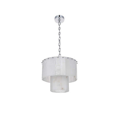 Georgina 16 inch Alabaster Chandelier in Chrome