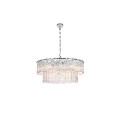 Georgina 32 inch Glass Chandelier in Chrome