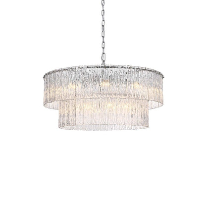 Georgina 32 inch Glass Chandelier in Chrome
