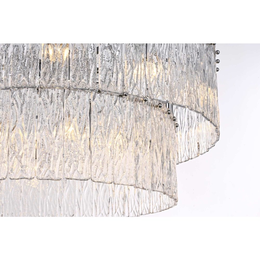 Georgina 32 inch Glass Chandelier in Chrome