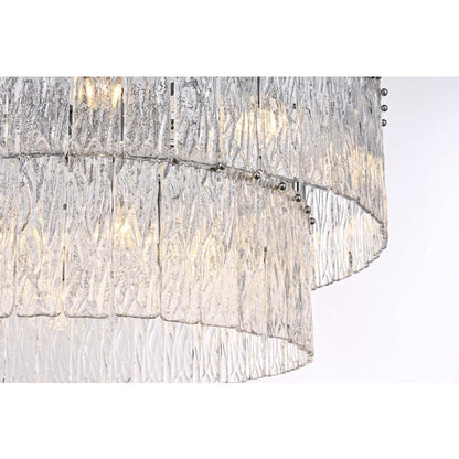 Georgina 32 inch Glass Chandelier in Chrome