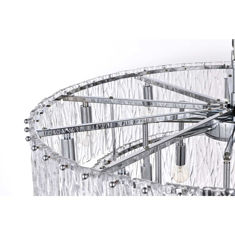 Georgina 32 inch Glass Chandelier in Chrome