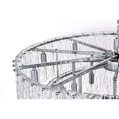 Georgina 32 inch Glass Chandelier in Chrome