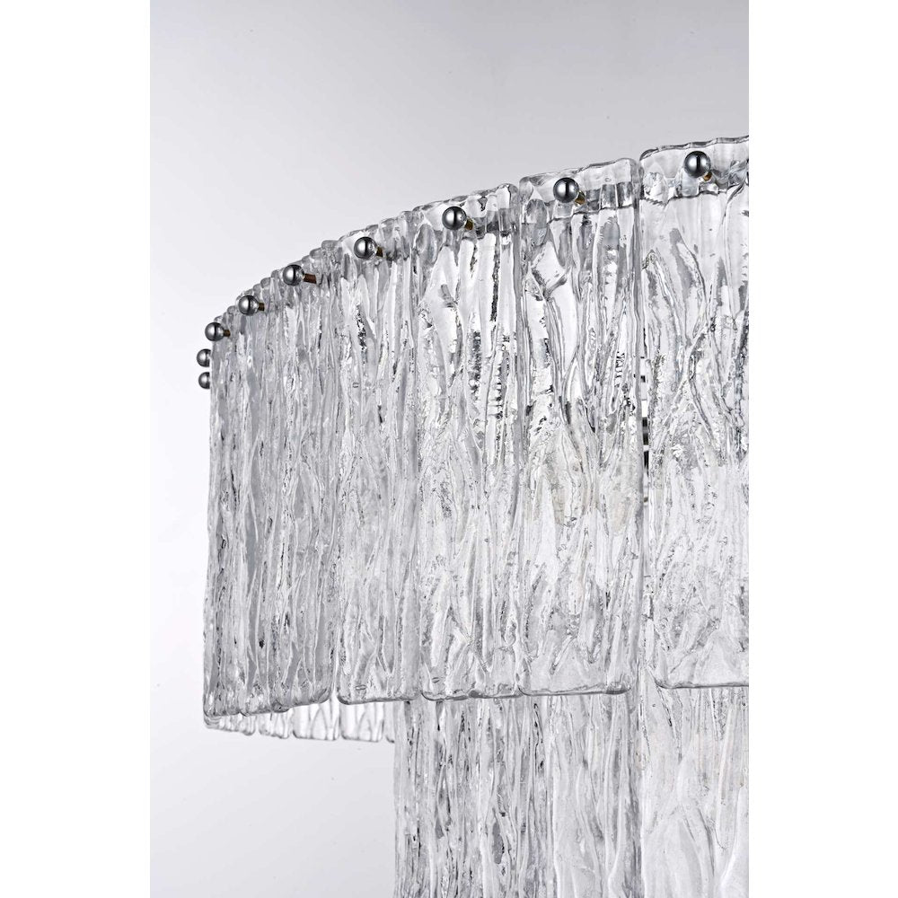 Georgina 32 inch Glass Chandelier in Chrome