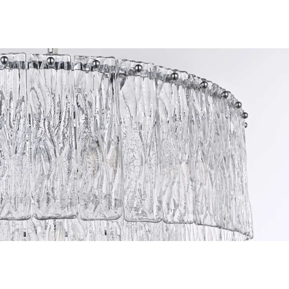 Georgina 32 inch Glass Chandelier in Chrome