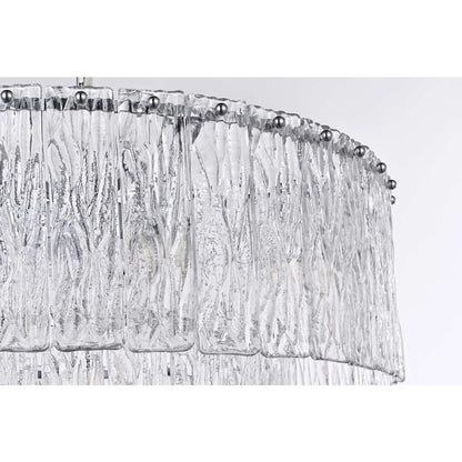 Georgina 32 inch Glass Chandelier in Chrome