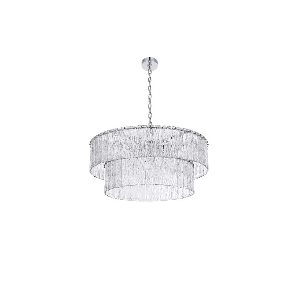 Georgina 32 inch Glass Chandelier in Chrome