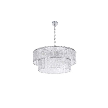 Georgina 32 inch Glass Chandelier in Chrome