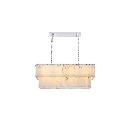 Georgina 36 inch Alabaster Chandelier in Chrome