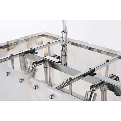 Georgina 36 inch Alabaster Chandelier in Chrome
