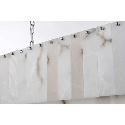 Georgina 36 inch Alabaster Chandelier in Chrome
