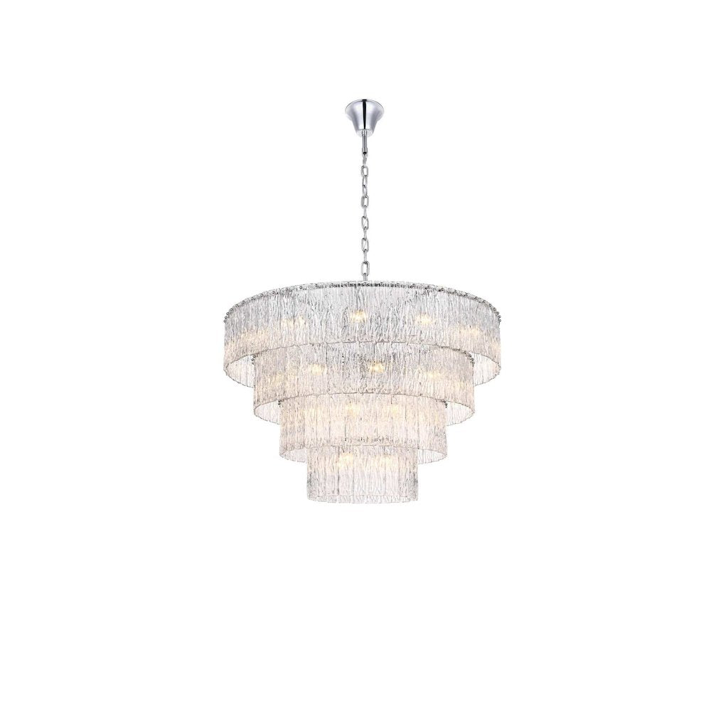 Georgina 40 inch Glass Chandelier in Chrome