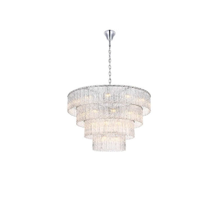 Georgina 40 inch Glass Chandelier in Chrome