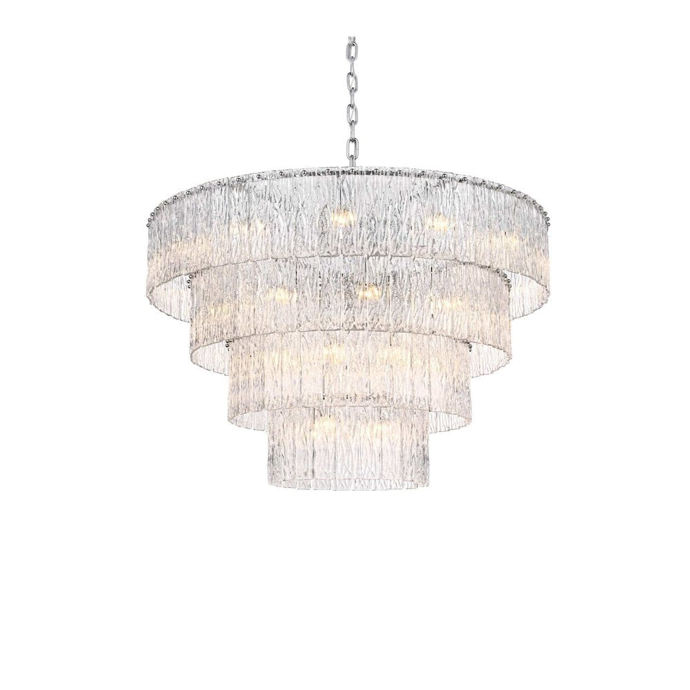 Georgina 40 inch Glass Chandelier in Chrome