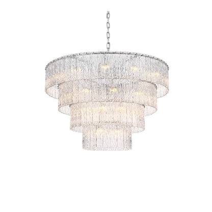 Georgina 40 inch Glass Chandelier in Chrome