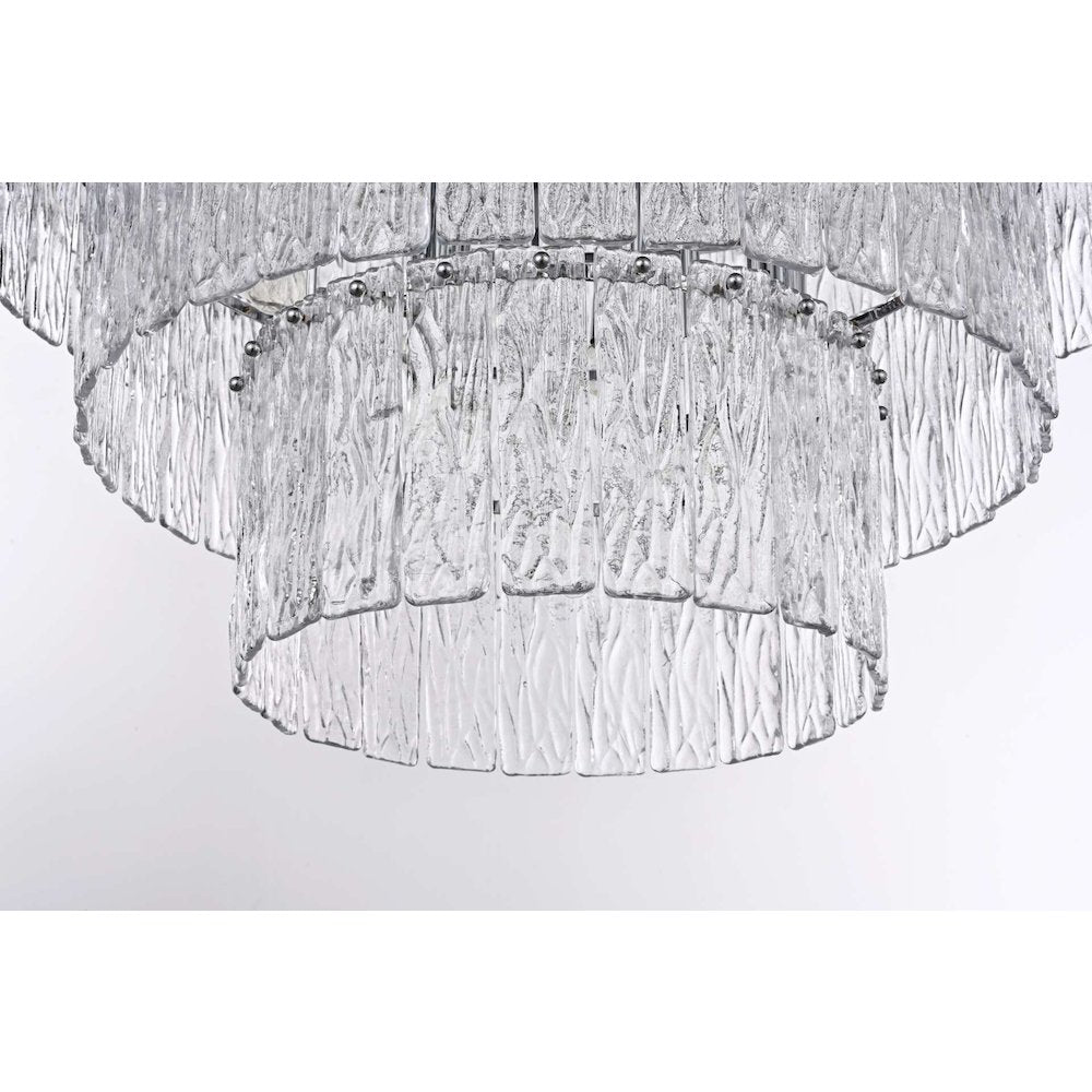 Georgina 40 inch Glass Chandelier in Chrome