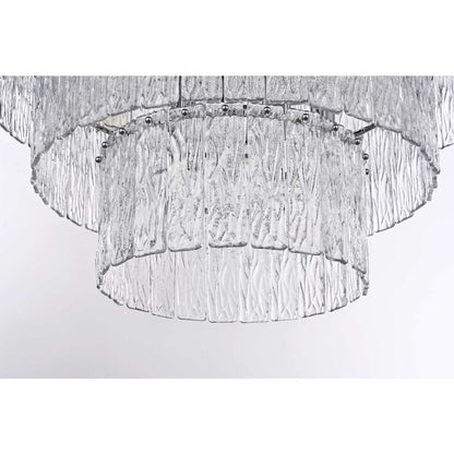Georgina 40 inch Glass Chandelier in Chrome