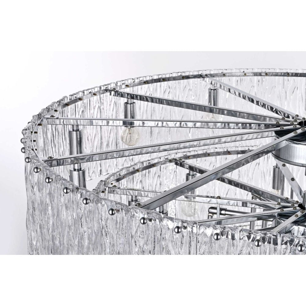 Georgina 40 inch Glass Chandelier in Chrome