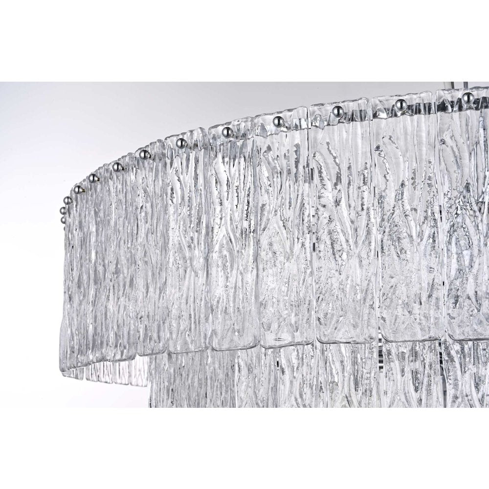 Georgina 40 inch Glass Chandelier in Chrome