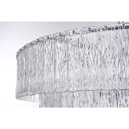 Georgina 40 inch Glass Chandelier in Chrome