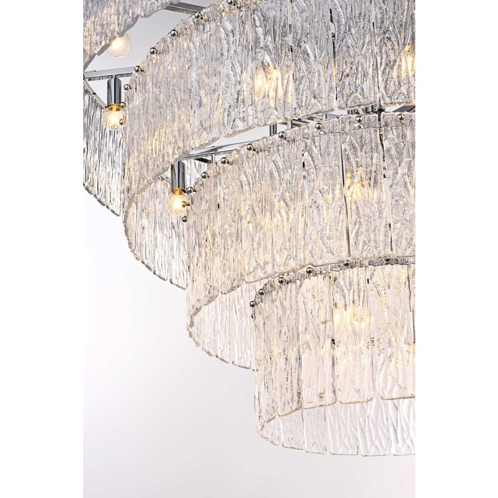 Georgina 40 inch Glass Chandelier in Chrome