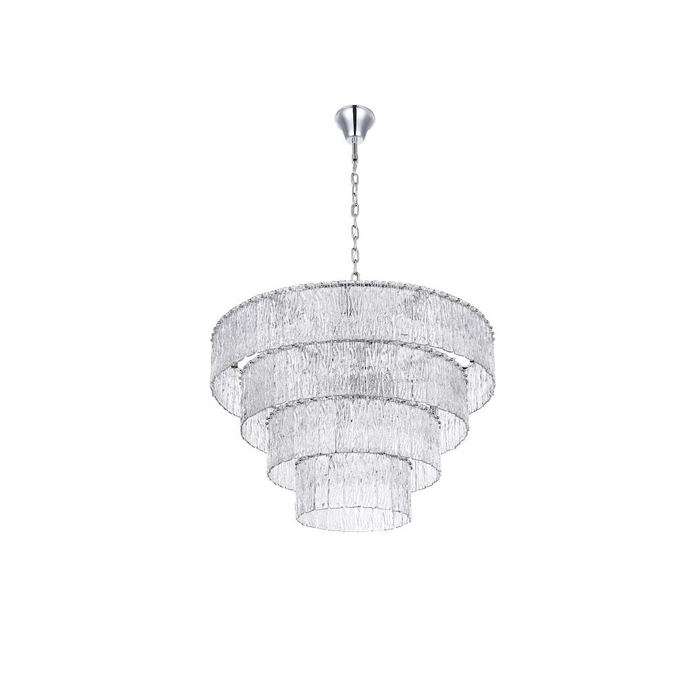 Georgina 40 inch Glass Chandelier in Chrome