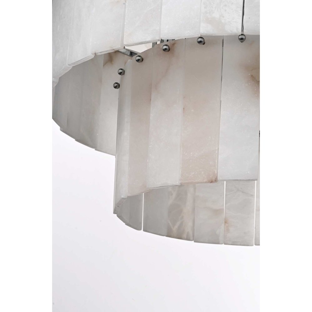 Georgina 40 inch Alabaster Chandelier in Chrome