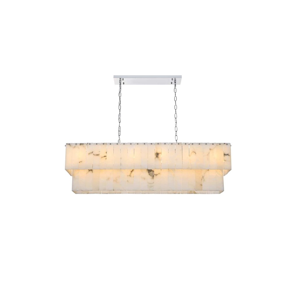 Georgina 48 inch Alabaster Chandelier in Chrome