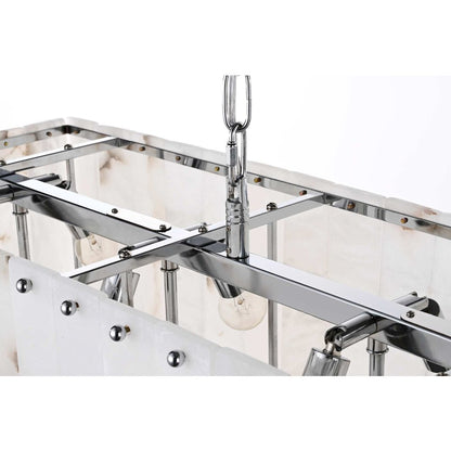 Georgina 48 inch Alabaster Chandelier in Chrome