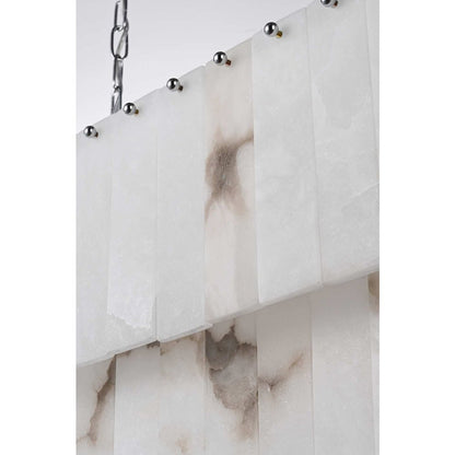 Georgina 48 inch Alabaster Chandelier in Chrome