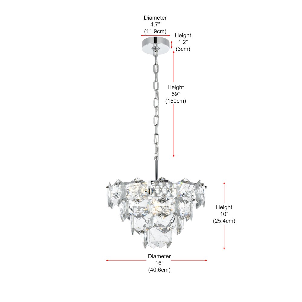 Adaline 16 Inch Chandelier In Chrome