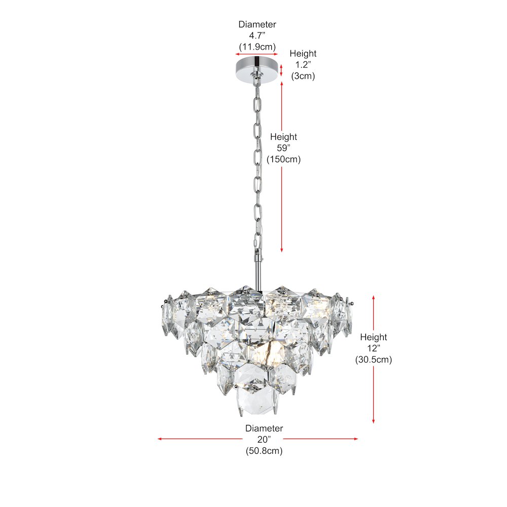 Adaline 20 Inch Chandelier In Chrome
